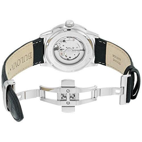Bulova Men's Classic Sutton 4-Hand Automatic Watch, 24-Hour Sub Dial, Open Aperture, Self-Winding, Exhibition Caseback, Double Curved Mineral Crystal, Luminous Hands, 42mm