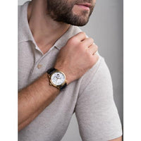 Thumbnail for Bulova Men's Classic Sutton 4-Hand Automatic Watch, 24-Hour Sub Dial, Open Aperture, Self-Winding, Exhibition Caseback, Double Curved Mineral Crystal, Luminous Hands, 42mm
