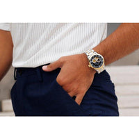 Thumbnail for Bulova Men's Classic Sutton 4-Hand Automatic Watch, 24-Hour Sub Dial, Open Aperture, Self-Winding, Exhibition Caseback, Double Curved Mineral Crystal, Luminous Hands, 42mm