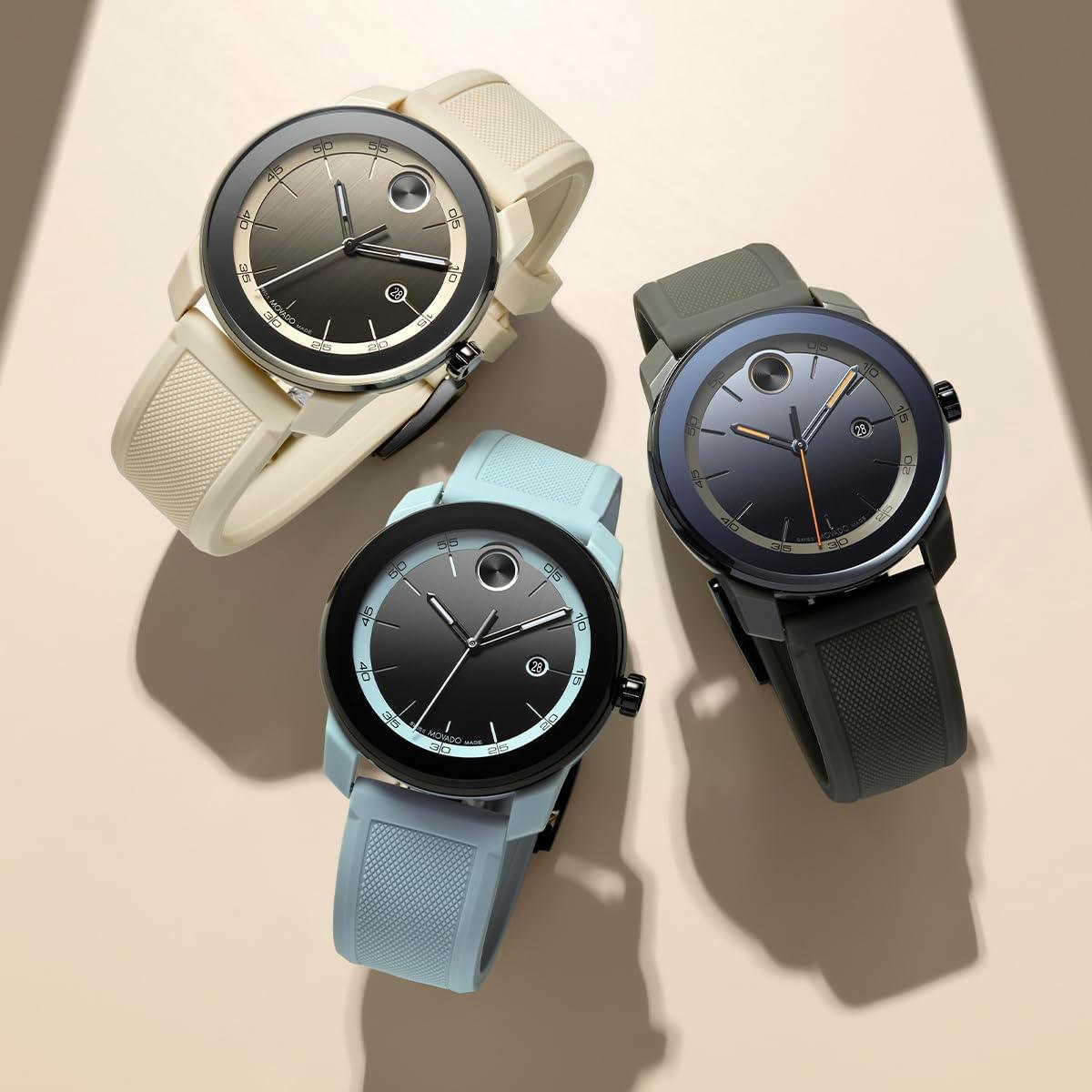 Movado Bold TR90 Men's Sport Watch - Swiss Quartz Movement, Silicone Strap - 3 ATM Water Resistance - Luxury Fashion Timepiece for Him - 42mm