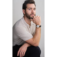 Thumbnail for Bulova Men's Classic Sutton 4-Hand Automatic Watch, 24-Hour Sub Dial, Open Aperture, Self-Winding, Exhibition Caseback, Double Curved Mineral Crystal, Luminous Hands, 42mm