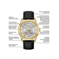 Thumbnail for Bulova Men's Classic Sutton 4-Hand Automatic Watch, 24-Hour Sub Dial, Open Aperture, Self-Winding, Exhibition Caseback, Double Curved Mineral Crystal, Luminous Hands, 42mm