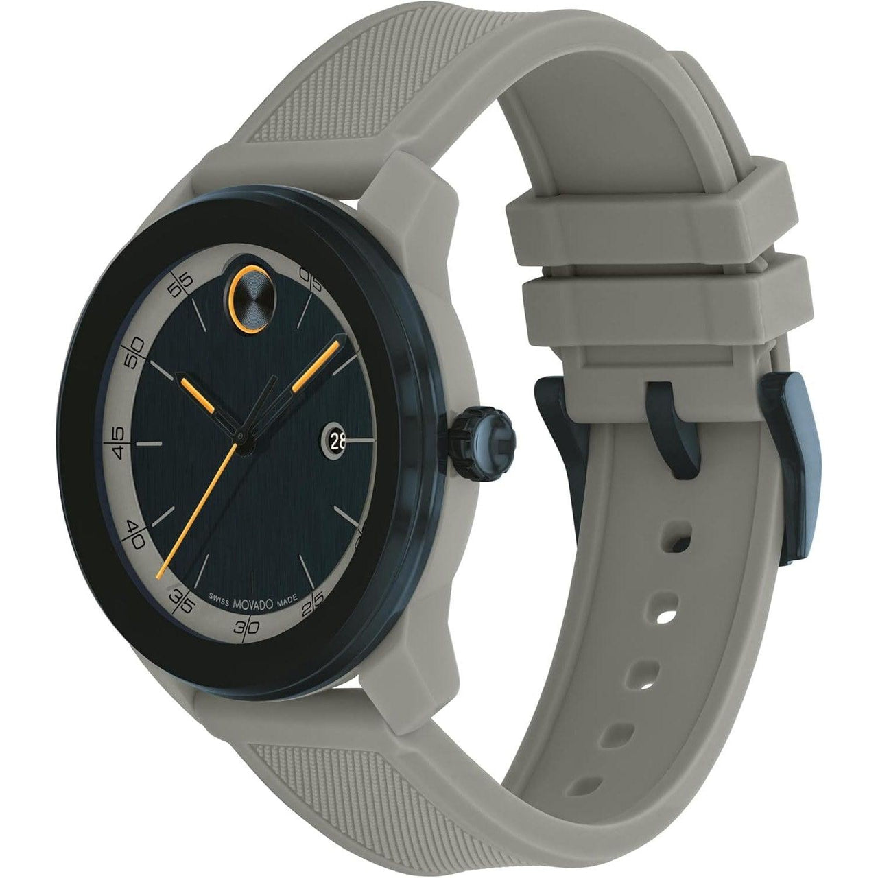 Movado Bold TR90 Men's Sport Watch - Swiss Quartz Movement, Silicone Strap - 3 ATM Water Resistance - Luxury Fashion Timepiece for Him - 42mm