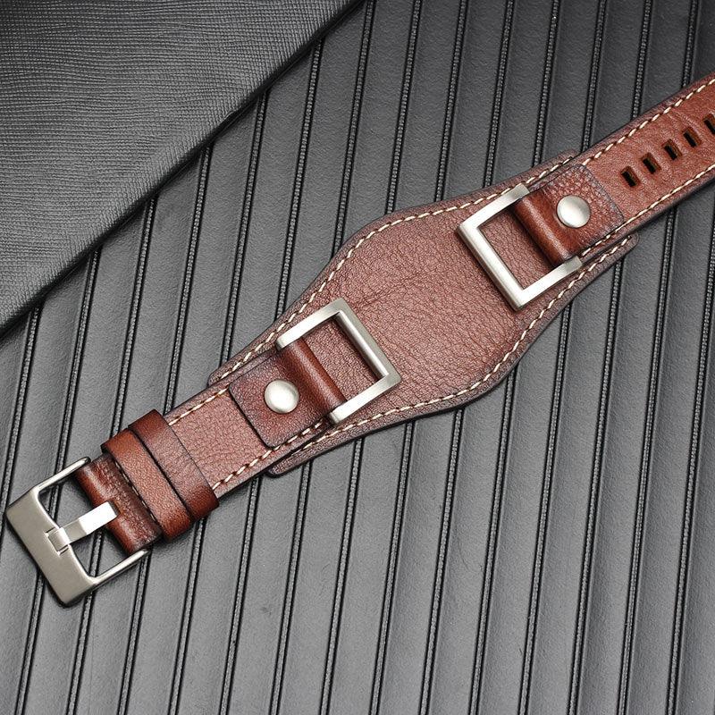 Genuine Leather Cuff Bund Strap - watchband.direct