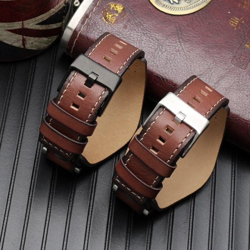 Genuine Leather Cuff Bund Strap - watchband.direct