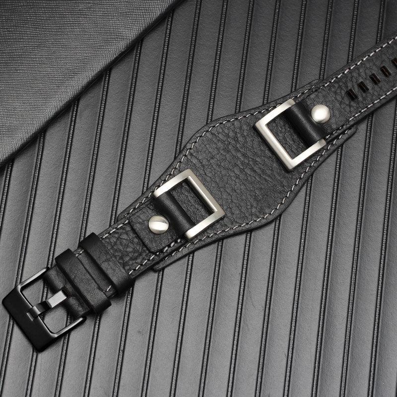 Genuine Leather Cuff Bund Strap - watchband.direct