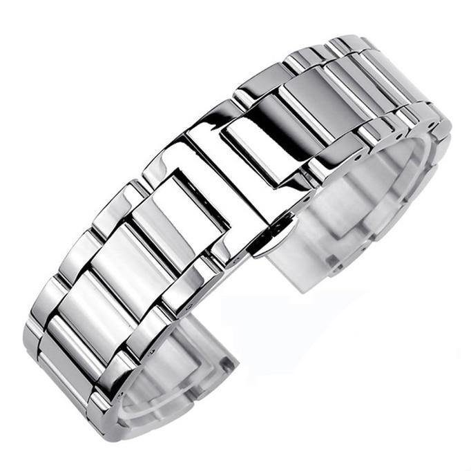 Curved Stainless Steel Watchband with Butterfly Buckle - watchband.direct