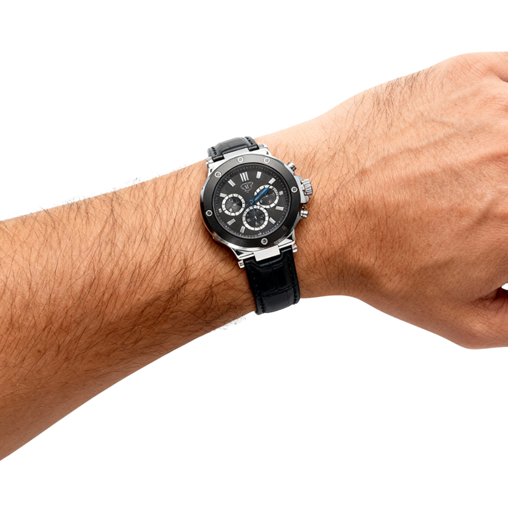 Gucci Watch Leather Band Notched Design - Main Image