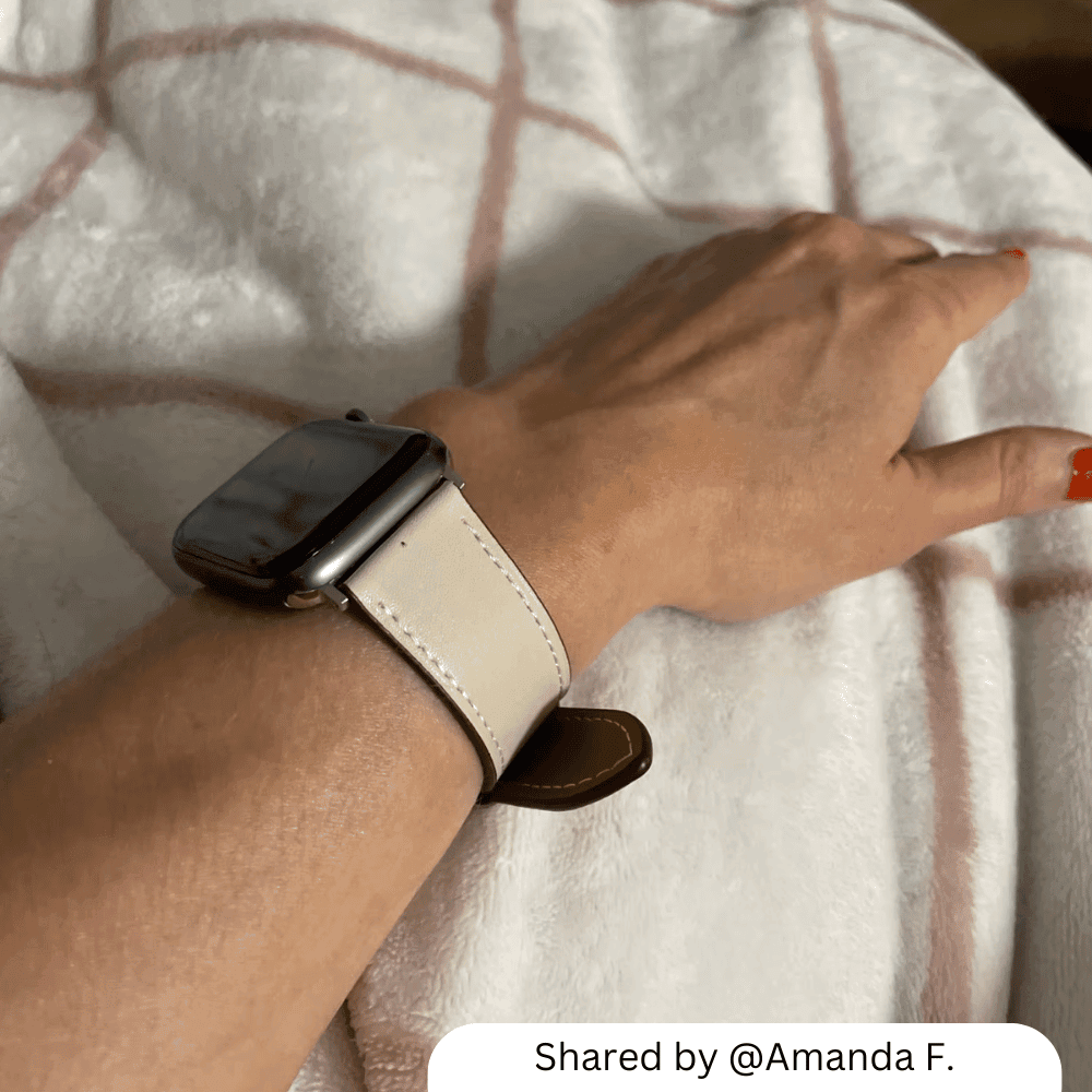 Bracelet en cuir à coutures classiques pour Apple Watch