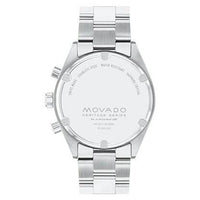 Thumbnail for Movado Heritage Series Datron Men's Watch - Swiss Quartz Chronograph Movement, Stainless Steel Link Bracelet - 5 ATM Water Resistance - Sport Luxury Fashion Timepiece for Him - 41mm