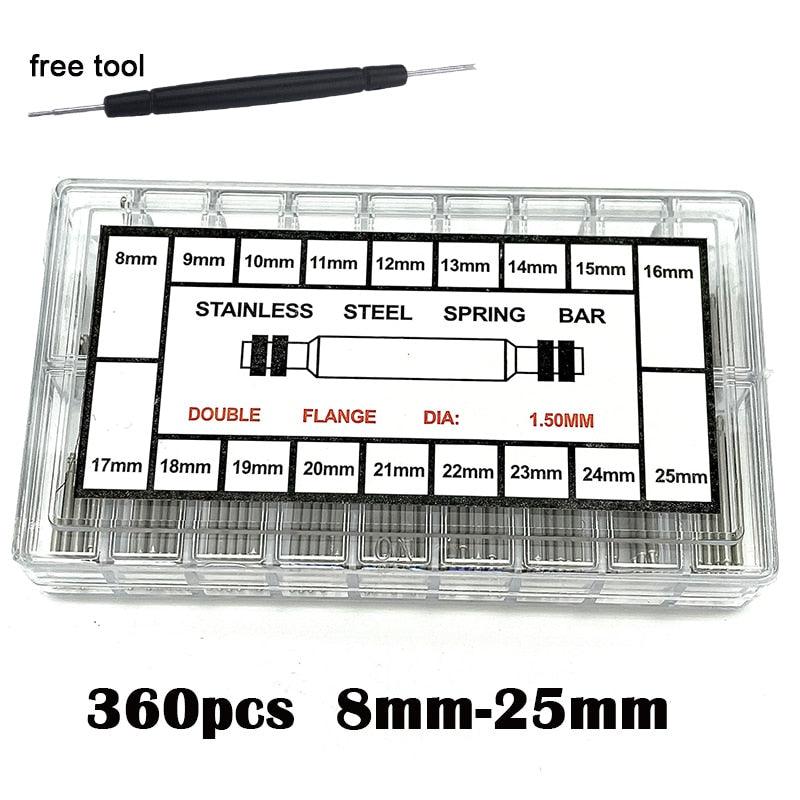 360pcs Stainless Steel Metal Watch Spring Bar Set - watchband.direct