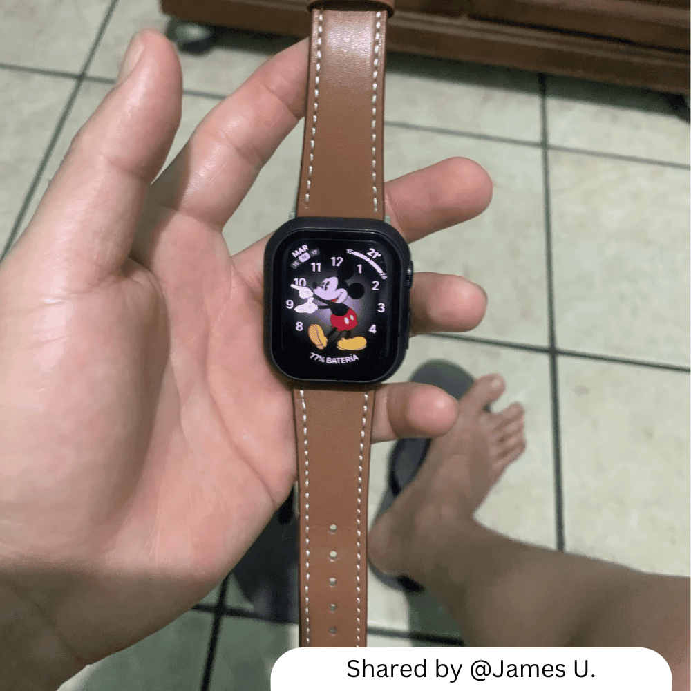 Correa de cuero de puntada clásica para Apple Watch