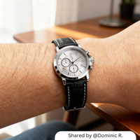 Thumbnail for Genuine Leather Notched Butterfly Buckle Watchband