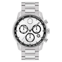 Thumbnail for Movado Bold Verso Men's Sport Watch - Swiss Quartz Chronograph Movement, Stainless Steel Link Bracelet - 5 ATM Water Resistance - Luxury Fashion Timepiece for Him - 44mm