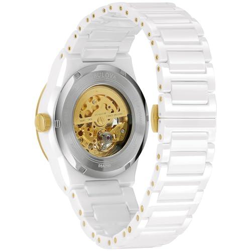 Reloj automático de cerámica de 3 manecillas Bulova Modern Millenia para hombre, apertura abierta, cristal de borde a borde