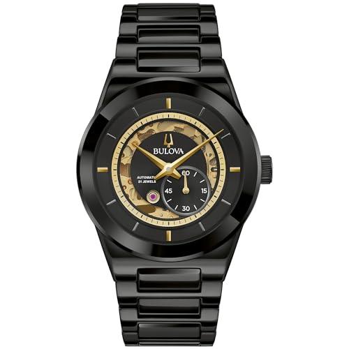 Reloj automático de cerámica de 3 manecillas Bulova Modern Millenia para hombre, apertura abierta, cristal de borde a borde