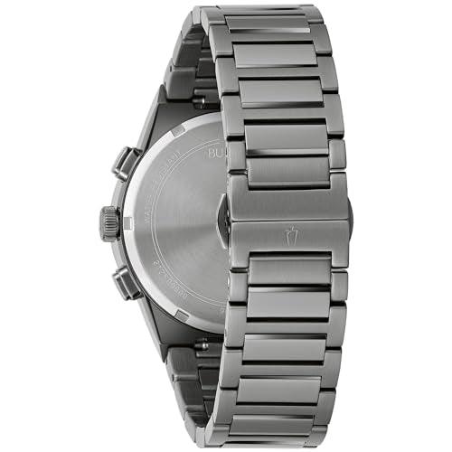 Reloj cronógrafo de cuarzo de acero inoxidable con seis manecillas, cronógrafo Millenia moderno de Bulova para hombre, día/fecha, cristal de borde a borde, 41 mm