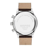 Thumbnail for Reloj para hombre Movado Heritage Series Circa - Movimiento de cronógrafo de cuarzo suizo, correa de cuero - Resistencia al agua de 3 ATM - Reloj clásico de lujo y moda para él - 43 mm