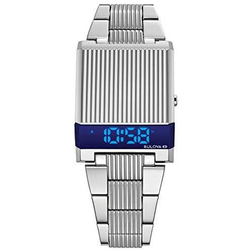 Montre Bulova Archive Series Computron à LED en acier inoxydable pour homme