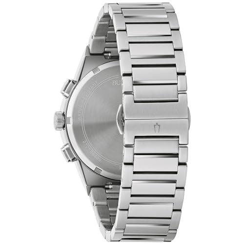 Reloj cronógrafo de cuarzo de acero inoxidable con seis manecillas, cronógrafo Millenia moderno de Bulova para hombre, día/fecha, cristal de borde a borde, 41 mm