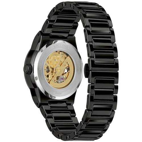 Reloj automático de cerámica de 3 manecillas Bulova Modern Millenia para hombre, apertura abierta, cristal de borde a borde