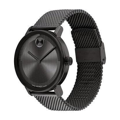 Montre pour homme Movado Bold Evolution 2.0 - Mouvement à quartz suisse, bracelet en maille d'acier inoxydable - Résistance à l'eau 3 ATM - Montre de mode de luxe pour lui - 40 mm