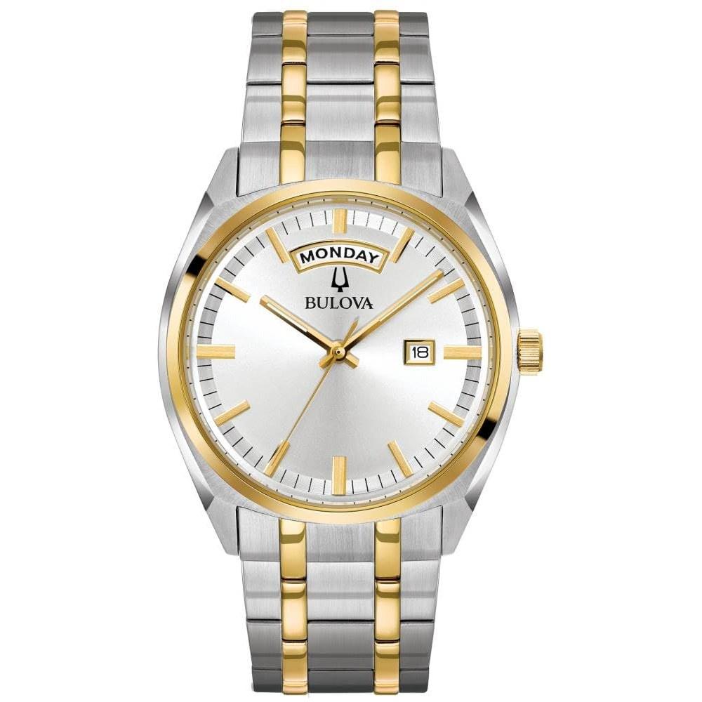 Bulova Men's Classic Surveyor 2-Hand Day/Date Quartz Watch, Luminous Hands, 39mm