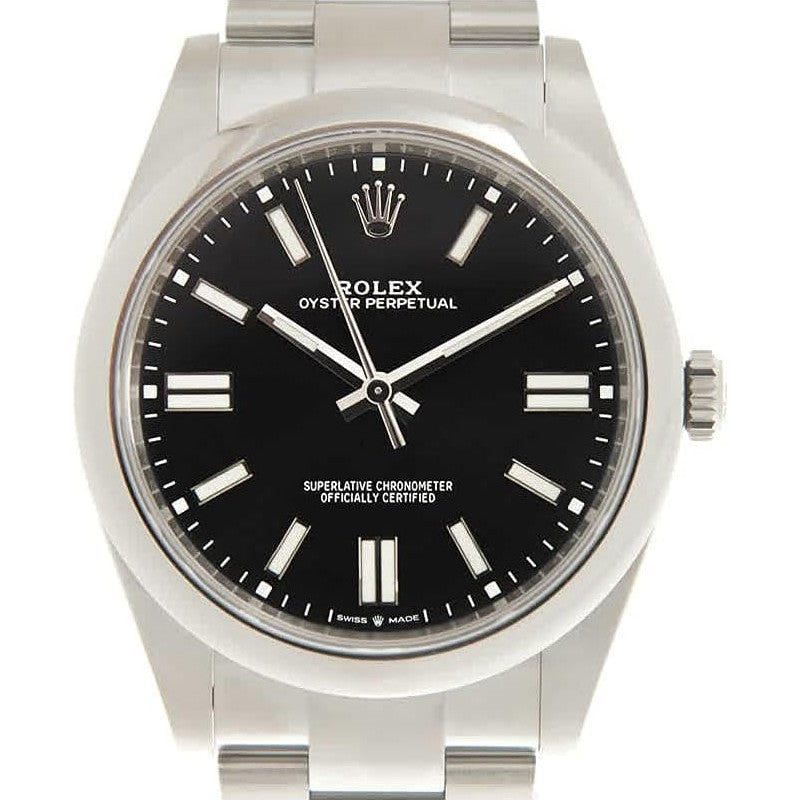 Montre automatique pour homme Rolex Oyster Perpetual 41 avec cadran noir 124300BKSO