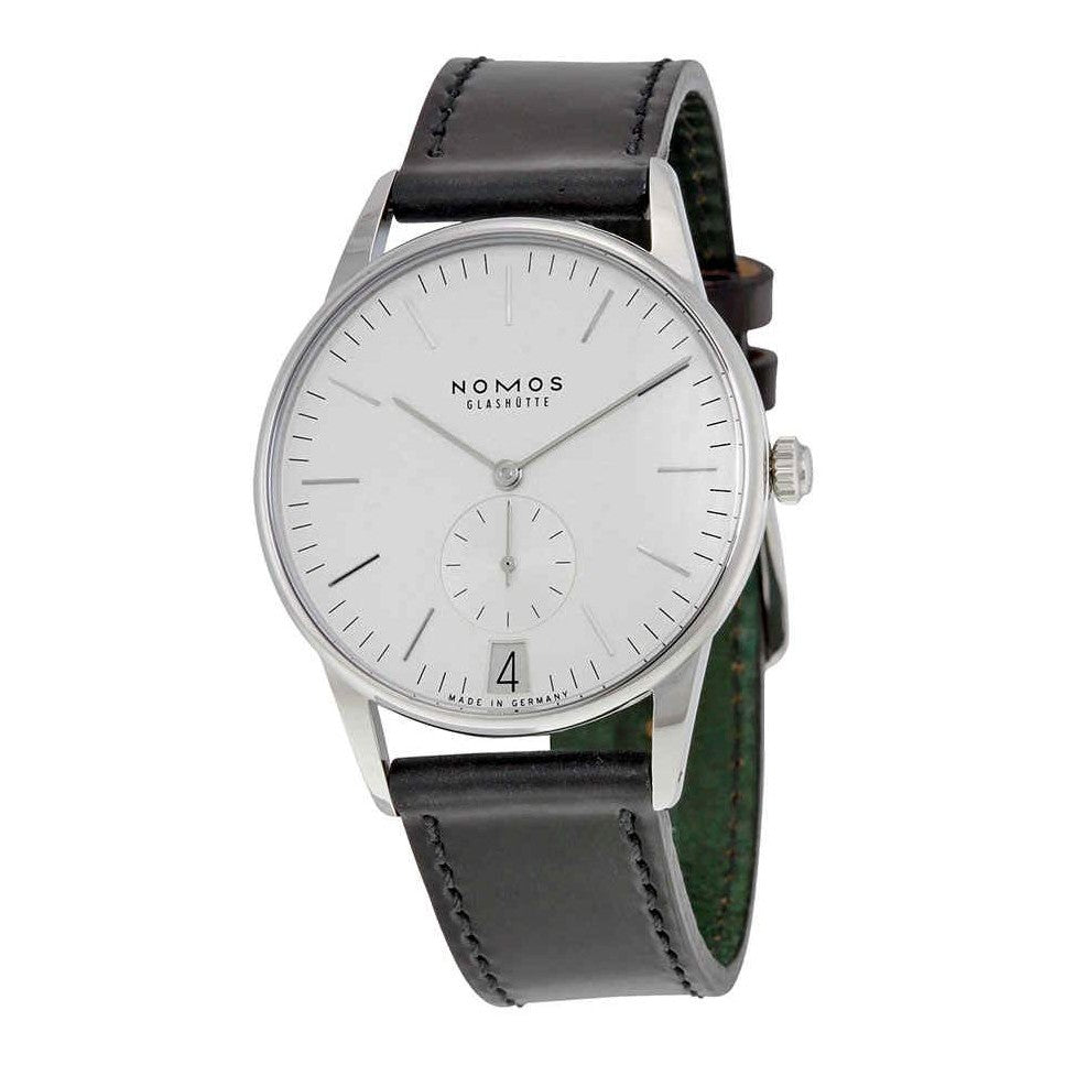 Montre pour homme Nomos Orion 38 Datum Weib avec cadran blanc en acier inoxydable 381