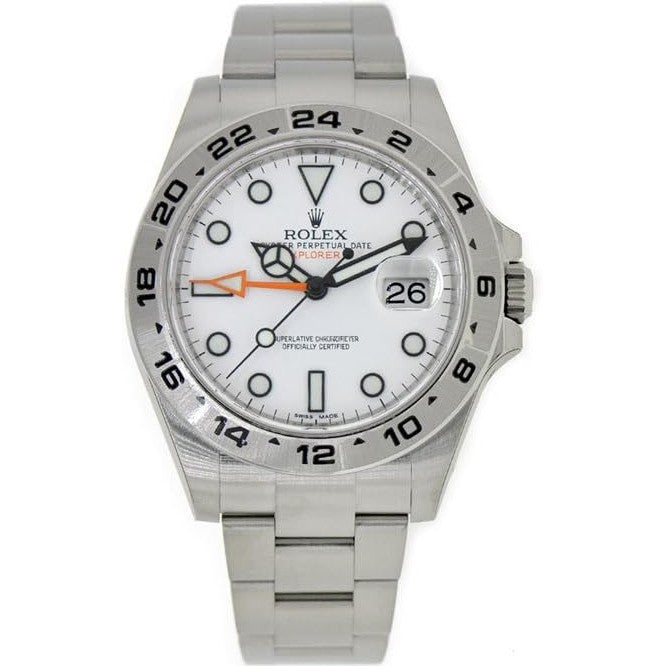 Montre Rolex Explorer II pour homme en acier inoxydable avec cadran blanc 216570