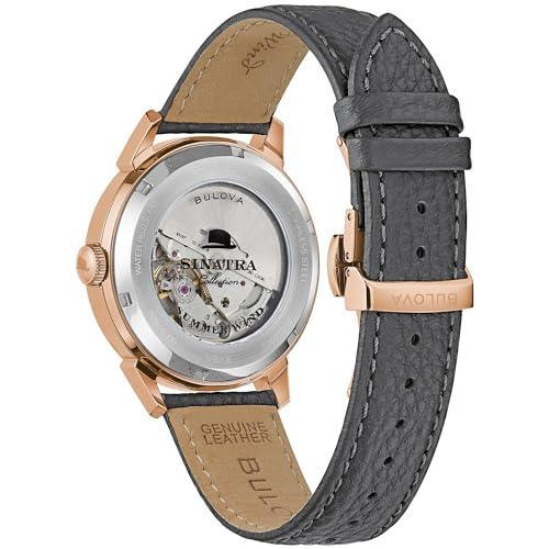 Reloj automático de 3 manecillas con fecha y correa de piel texturizada Bulova Frank Sinatra 'Summer Wind' para hombre