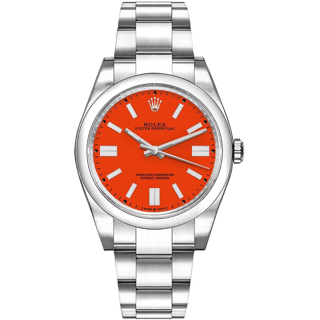 Montre chronomètre automatique Rolex Oyster Perpetual 36 avec cadran rouge corail 126000CRLRDSO