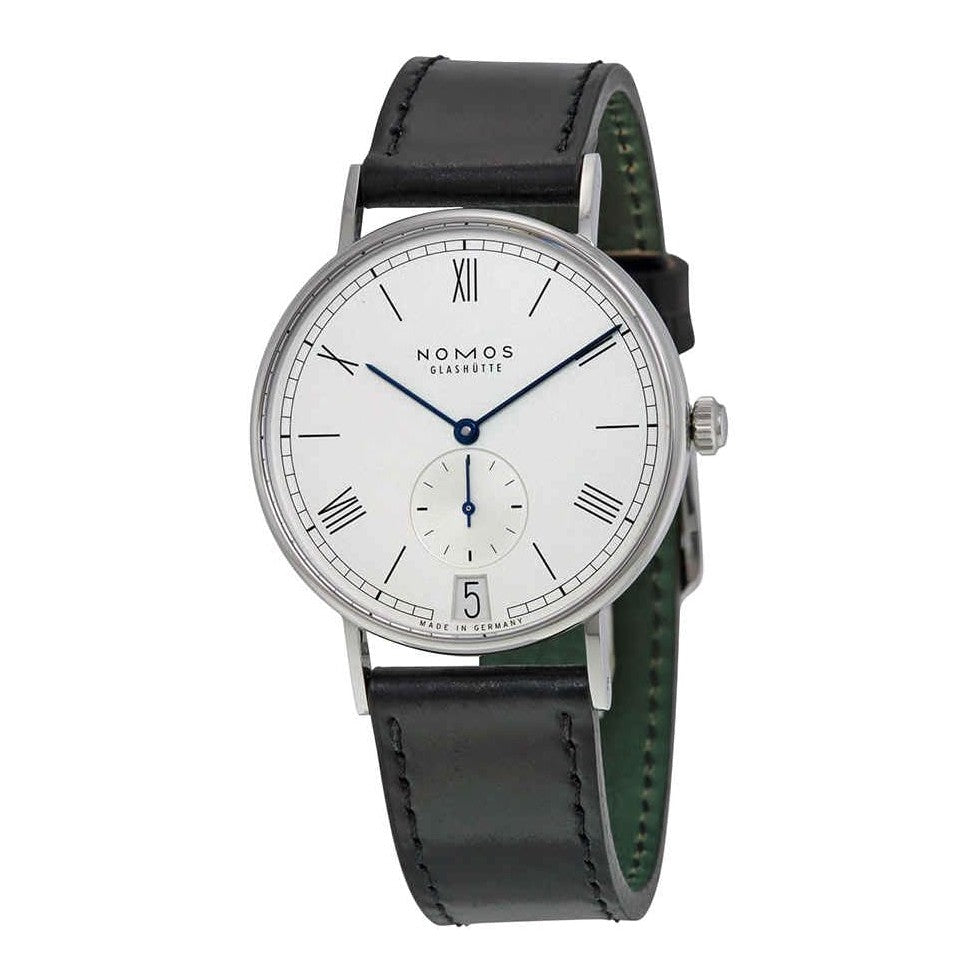 Montre Homme Nomos Ludwig 38 Datum Cadran Blanc Cuir Noir 231