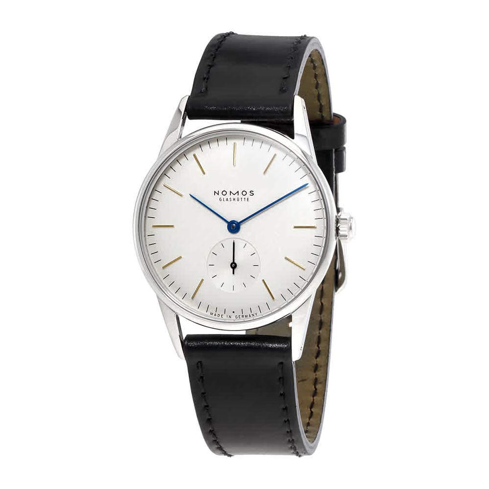 Montre unisexe à cadran blanc galvanisé Nomos Orion 301