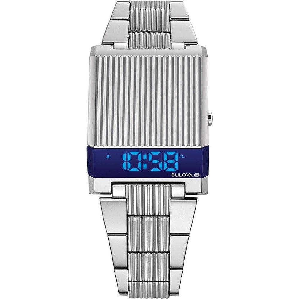 Montre Bulova Archive Series Computron à LED en acier inoxydable pour homme