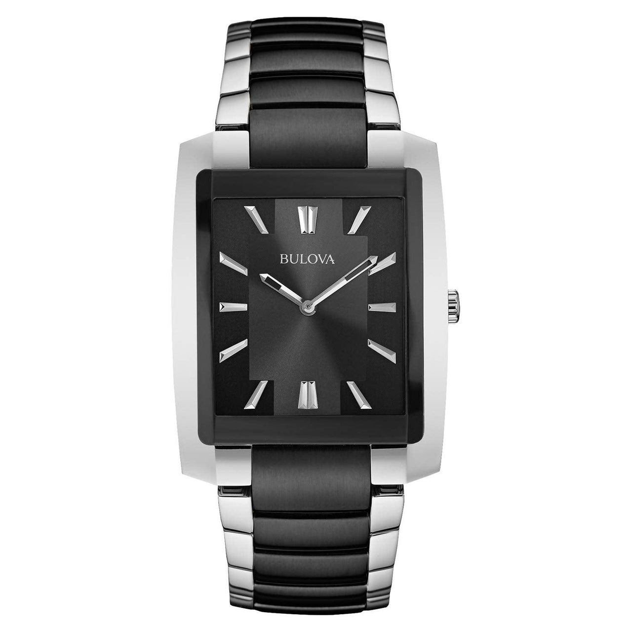 Reloj de cuarzo rectangular clásico de dos manecillas para hombre de Bulova