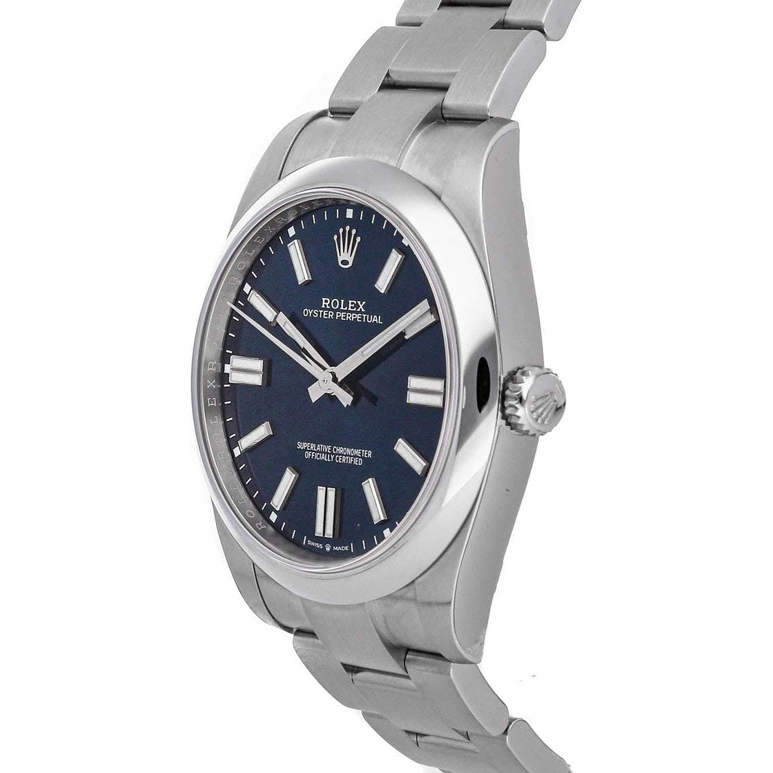 Montre homme Rolex Oyster Perpetual 41 mm à cadran bleu automatique 124300-0003 