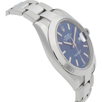 Thumbnail for Montre Rolex Datejust 41 pour homme en acier inoxydable avec cadran bleu 126300BLSO