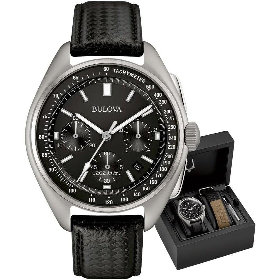 Reloj cronógrafo de seis manecillas de alto rendimiento para hombre Bulova Archive Series Lunar Pilot, de cuarzo, de acero inoxidable y correa de nailon negra, estilo: 96B251