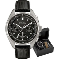 Thumbnail for Bulova Men's Archive Series Lunar Pilot 6-Hand Chronograph High Performance Quartz Stainless Steel and Black Nylon Strap Watch Set, Sapphire Crystal Style: 96B251