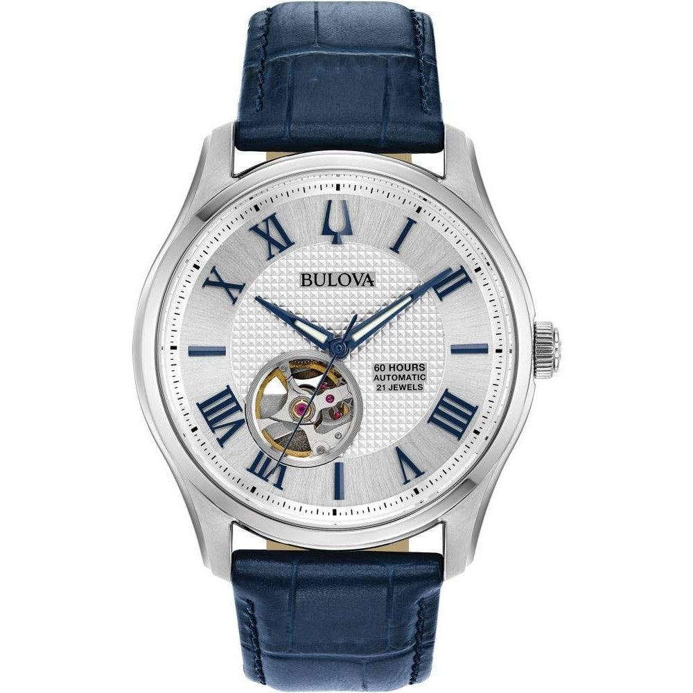 Reloj automático Bulova Wilton para hombre, reserva de marcha de 60 horas, agujas luminosas, números romanos, 43 mm