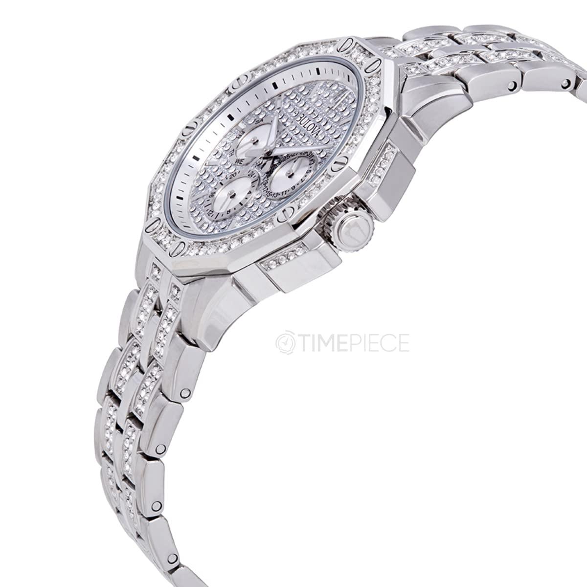 Montre chronographe à quartz Bulova Crystal Octava pour homme, cadran en cristal pavé