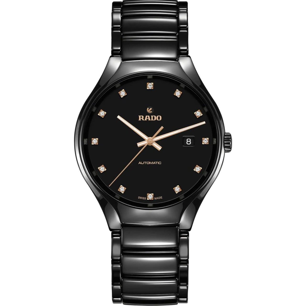 Rado True Automatic Diamond Black Dial Unisex Watch (R27056732)