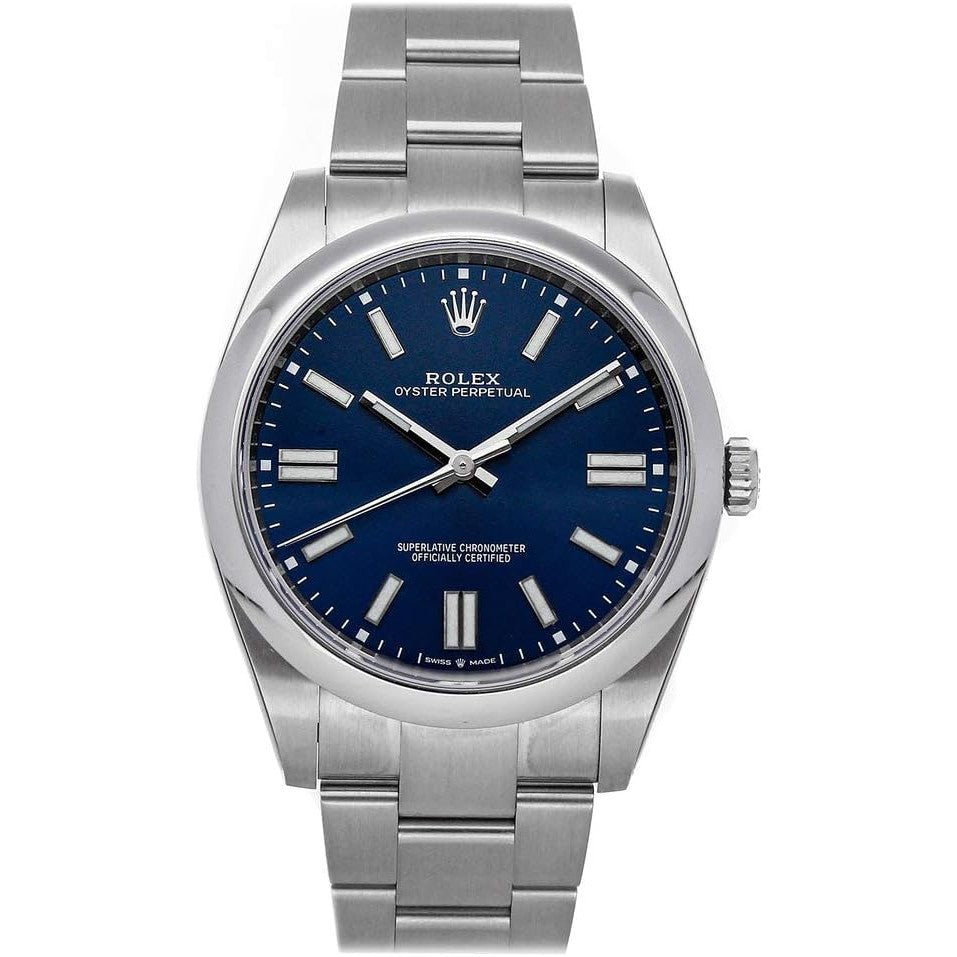 Reloj Rolex Oyster Perpetual automático de 41 mm con esfera azul para hombre 124300-0003 