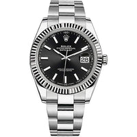 Thumbnail for Montre automatique pour homme Rolex Datejust 41 en acier inoxydable avec cadran noir 126334BKSO