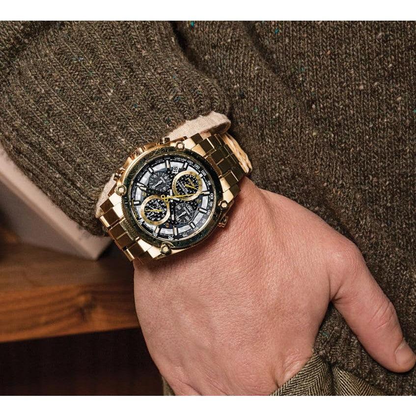 Montre chronographe à quartz haute précision Bulova Icon pour homme, verre minéral incurvé