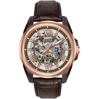 Thumbnail for Bulova Men's Classic Sutton 3-Hand 21-Jewel Automatic Watch, 42 Hour Power Reserve, Skeleton Dial, Luminous Hands, 100M Water Resistant, 43mm