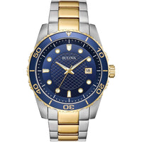 Thumbnail for Bulova Classic Two-Tone Stainless Steel 3-Hand Date Calendar Quartz, Blue Dial Style: 98A200