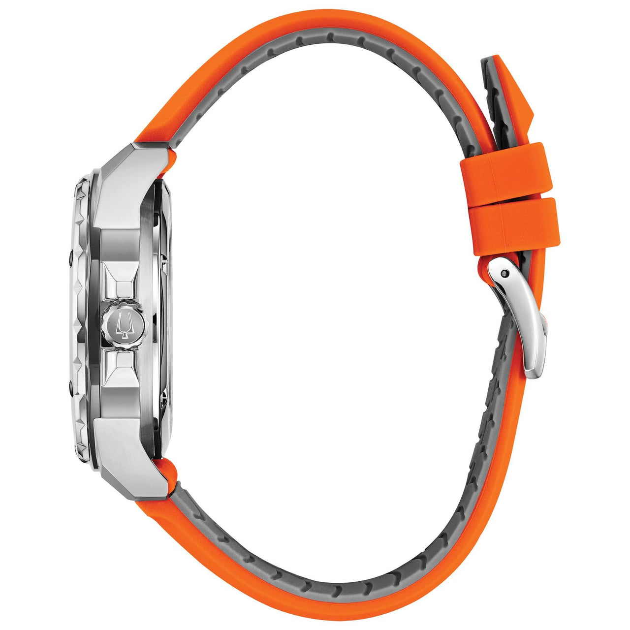 Montre automatique Bulova Marine Star « Série A » pour homme avec bracelet en silicone orange Modèle : 98A226