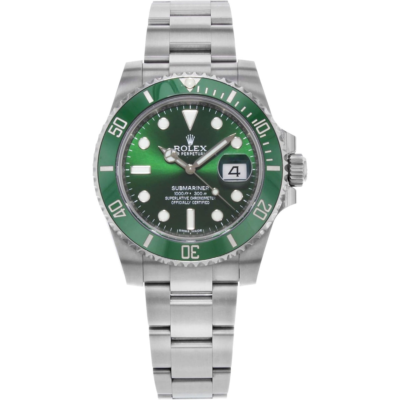 Rolex Submariner "Hulk" Green Dial Men's Luxury Watch M116610LV-0002